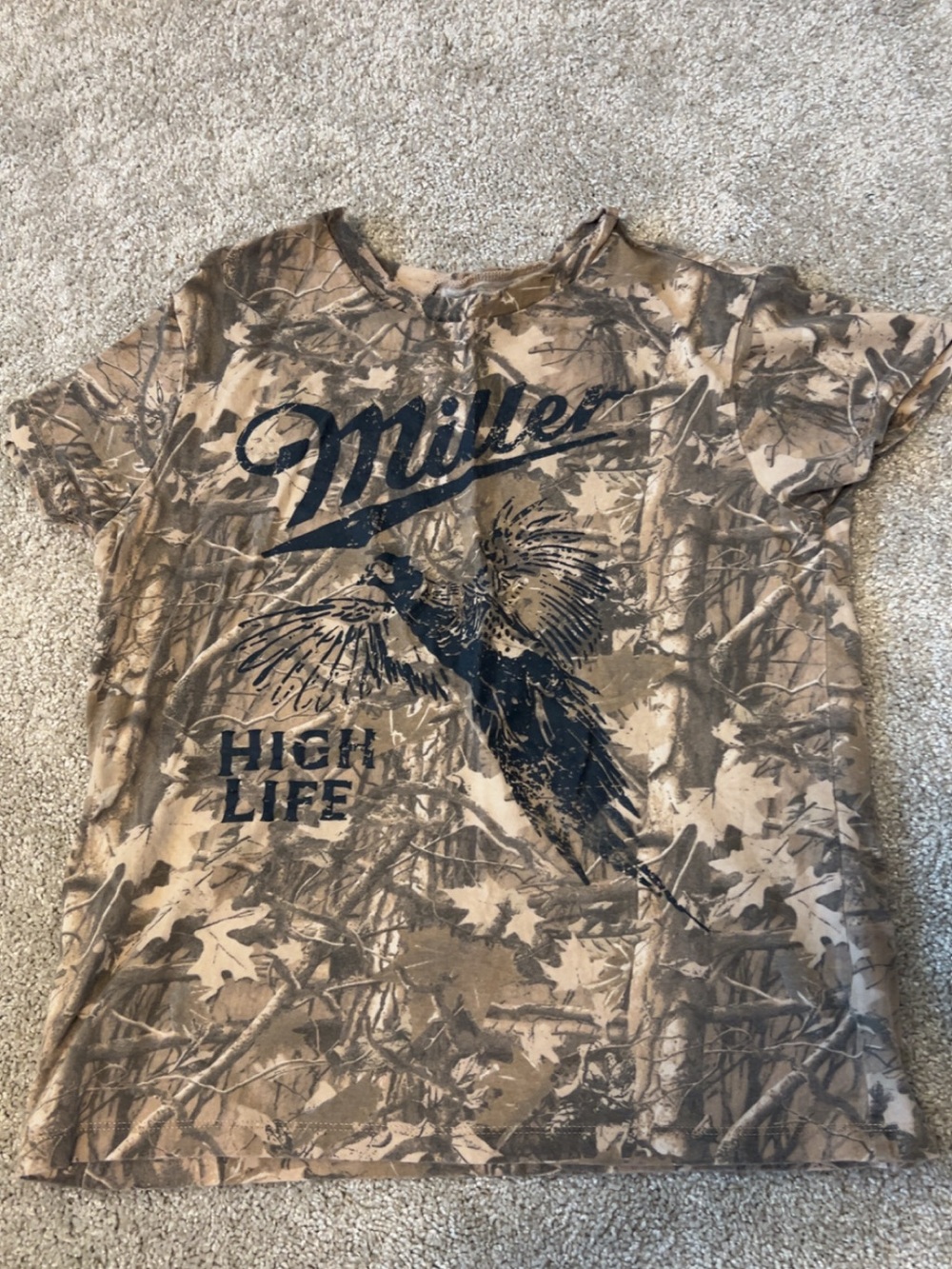 Miller High Life Camo Short Sleeve Tee - Brown/Beige